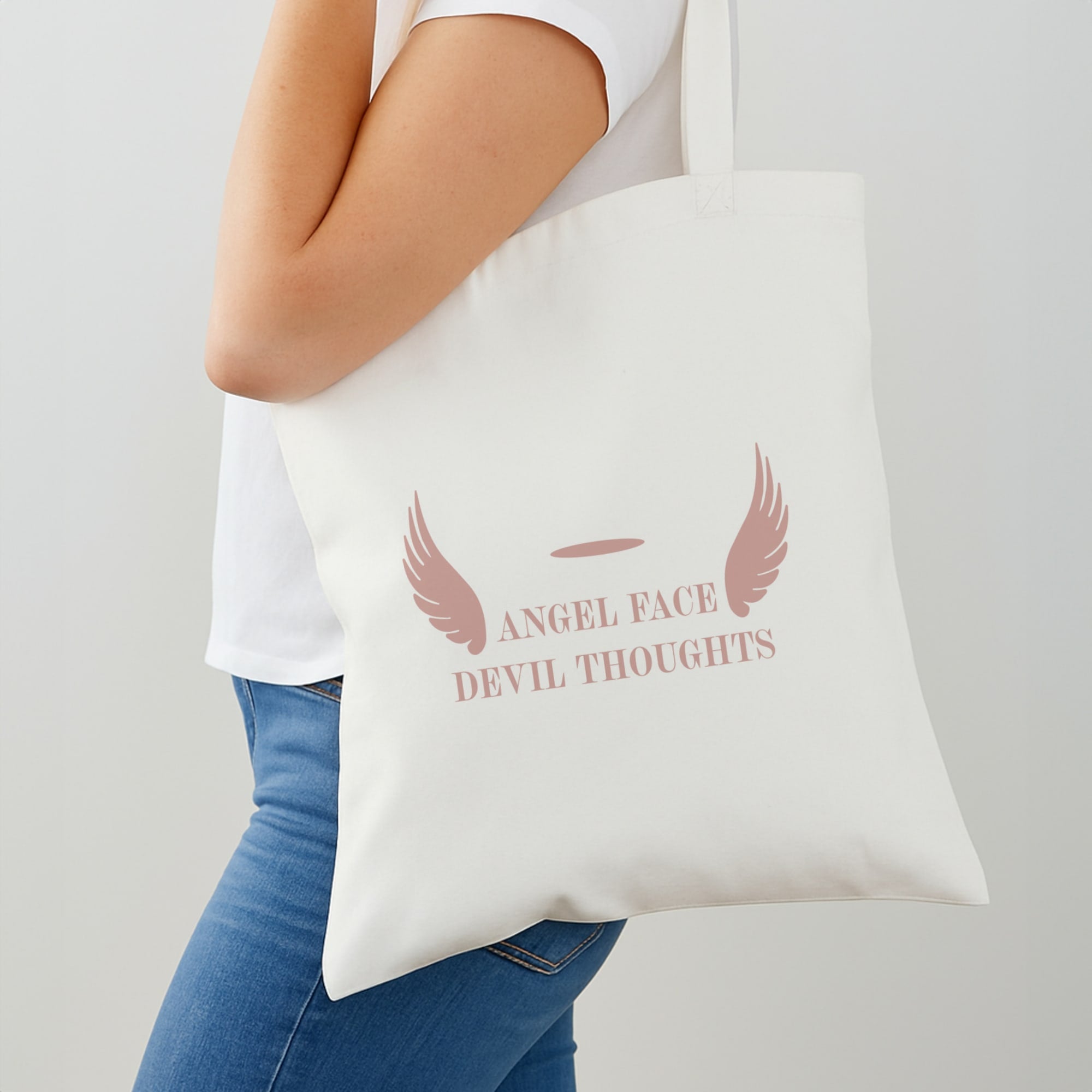 Angel Face Devil Thoughts Shoulder Bag