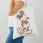 Sketched Mouse Outline Beige  Tote Bag 2