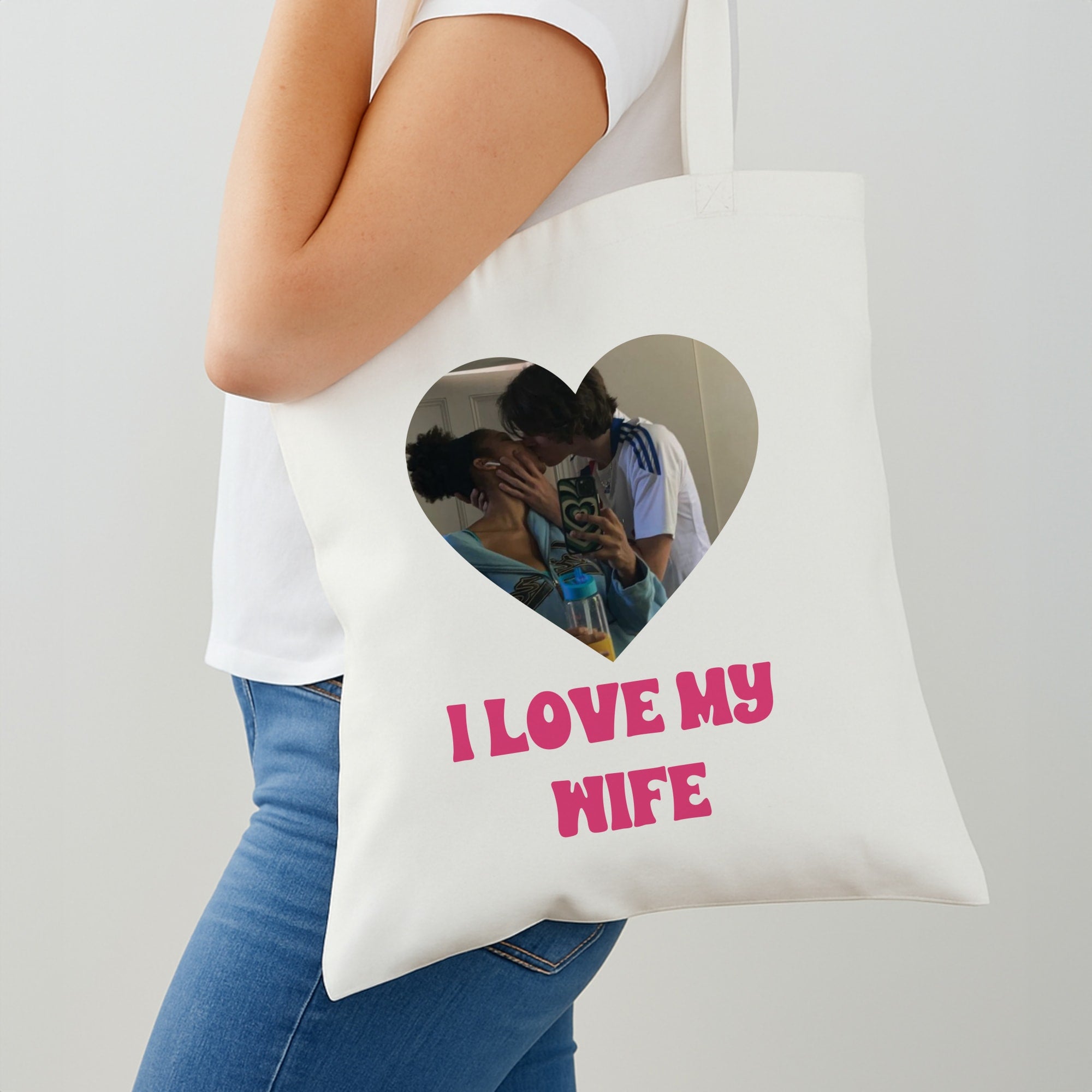 I Love My Wife - Personalised Couples Shoulder Bag