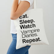 Eat Sleep Watch VPD Repeat Tote Bag 2
