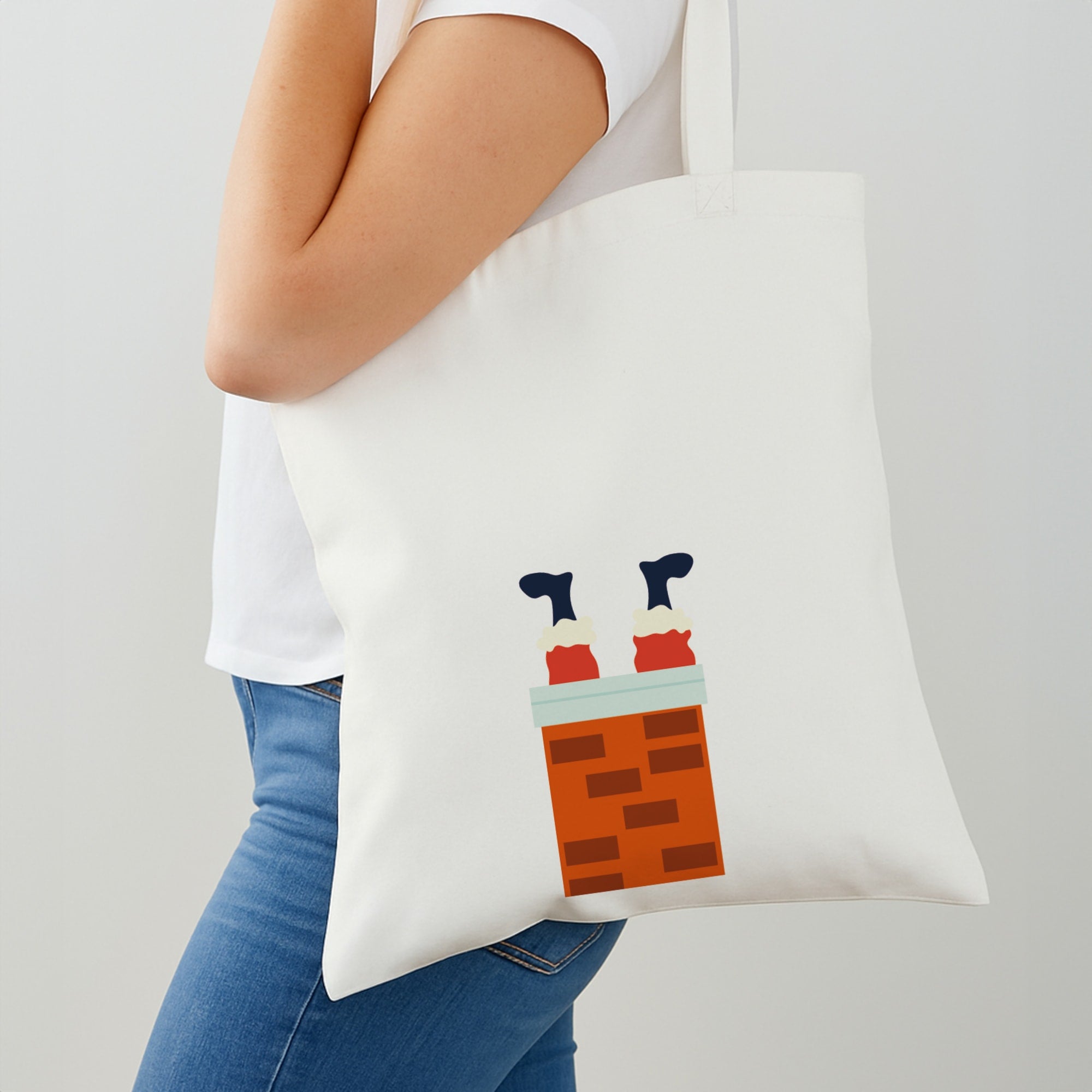 Santa Stuck In A Chimney - Christmas Shoulder Bag