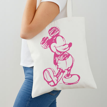 Sketched Mouse Outline Pink Shoulder Bag