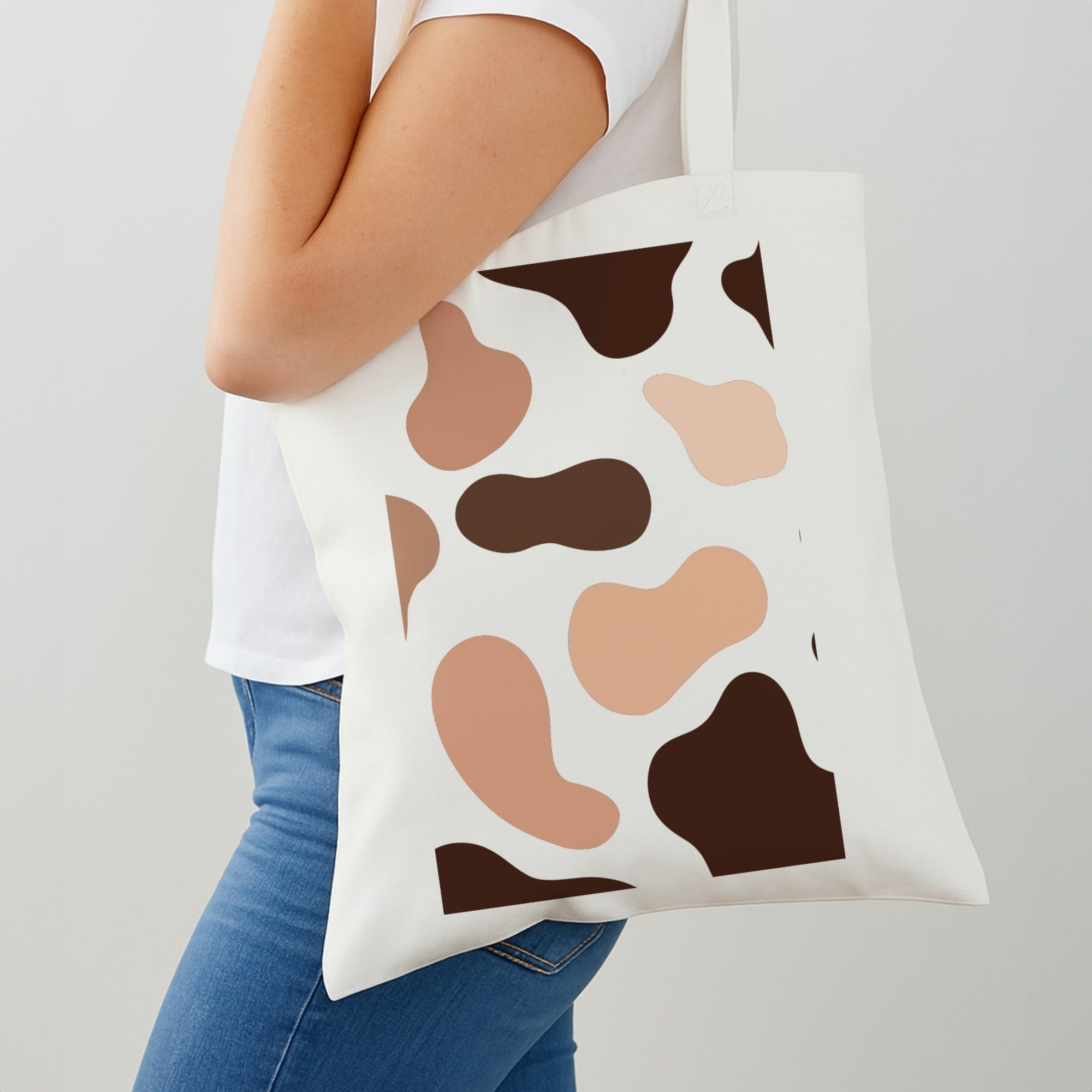 Cowprint Nude Shoulder Bag