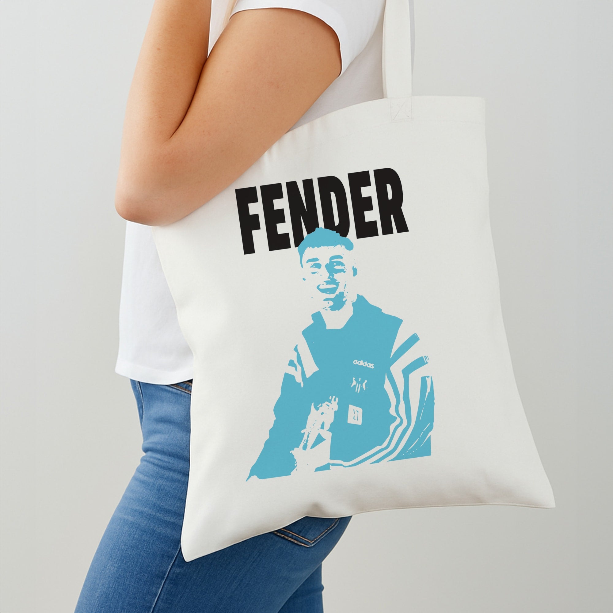 Fender Silhouette Blue Tote Bag