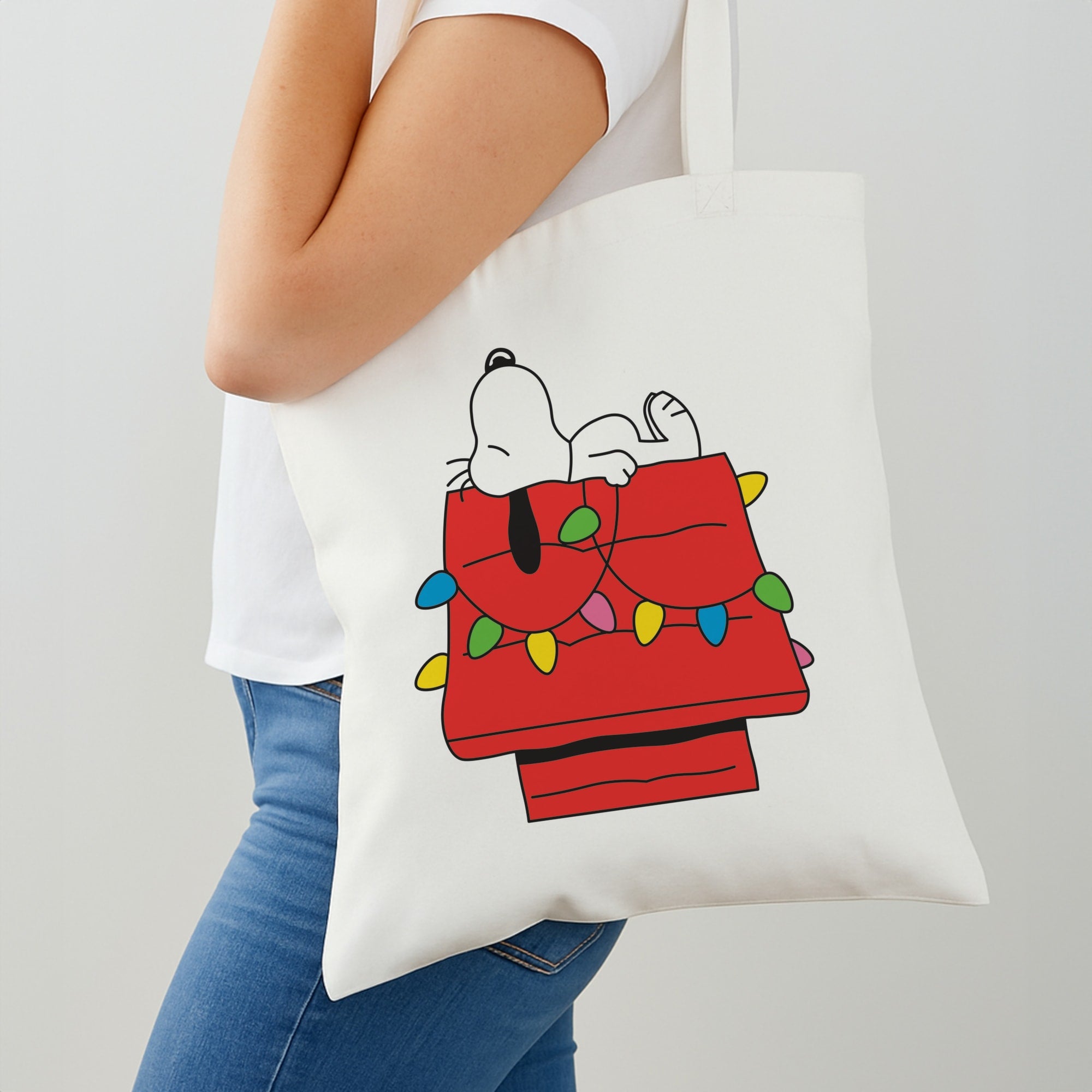 Cartoon Beagle Fairylights Tote Bag