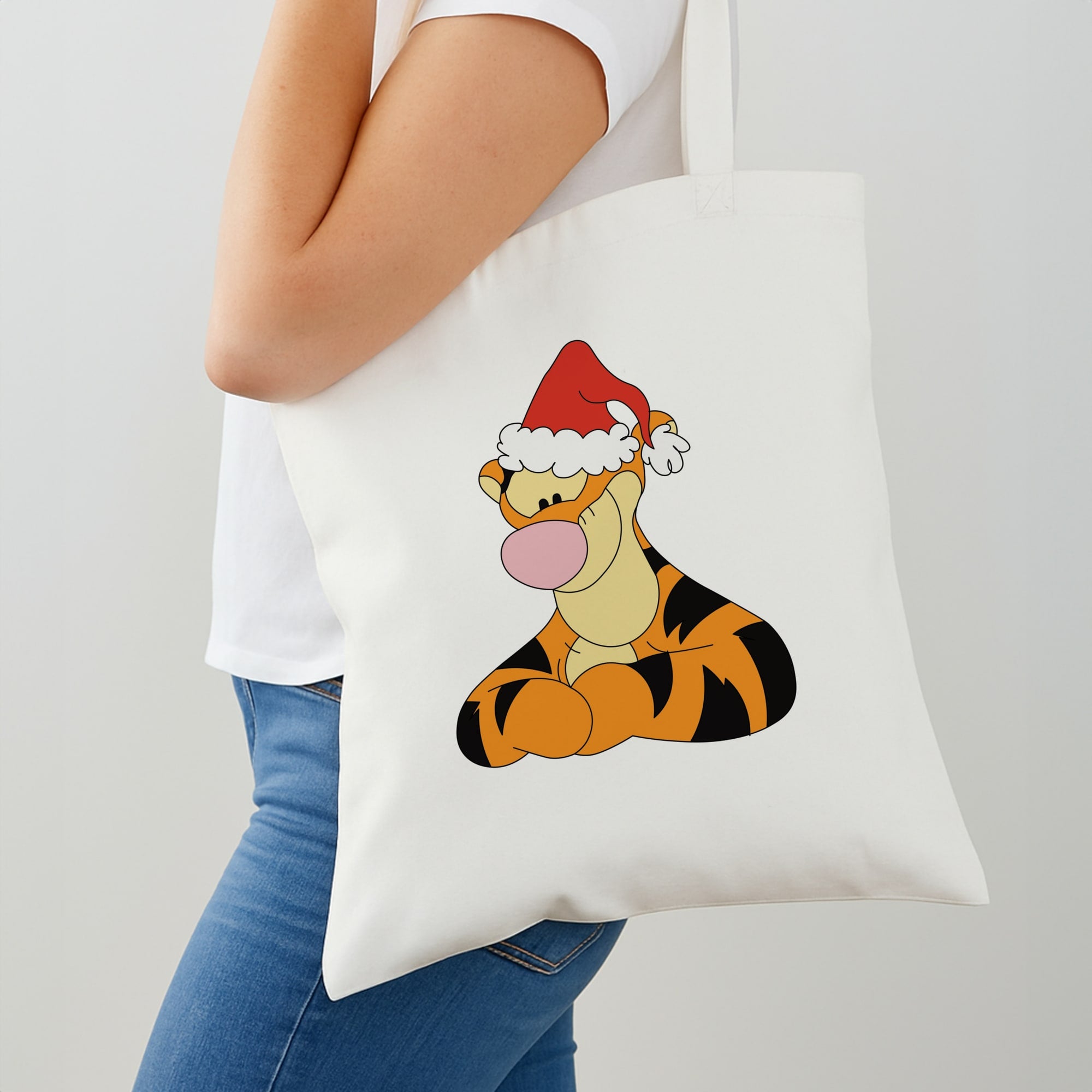 Tiger Pattern Christmas Tote Bag
