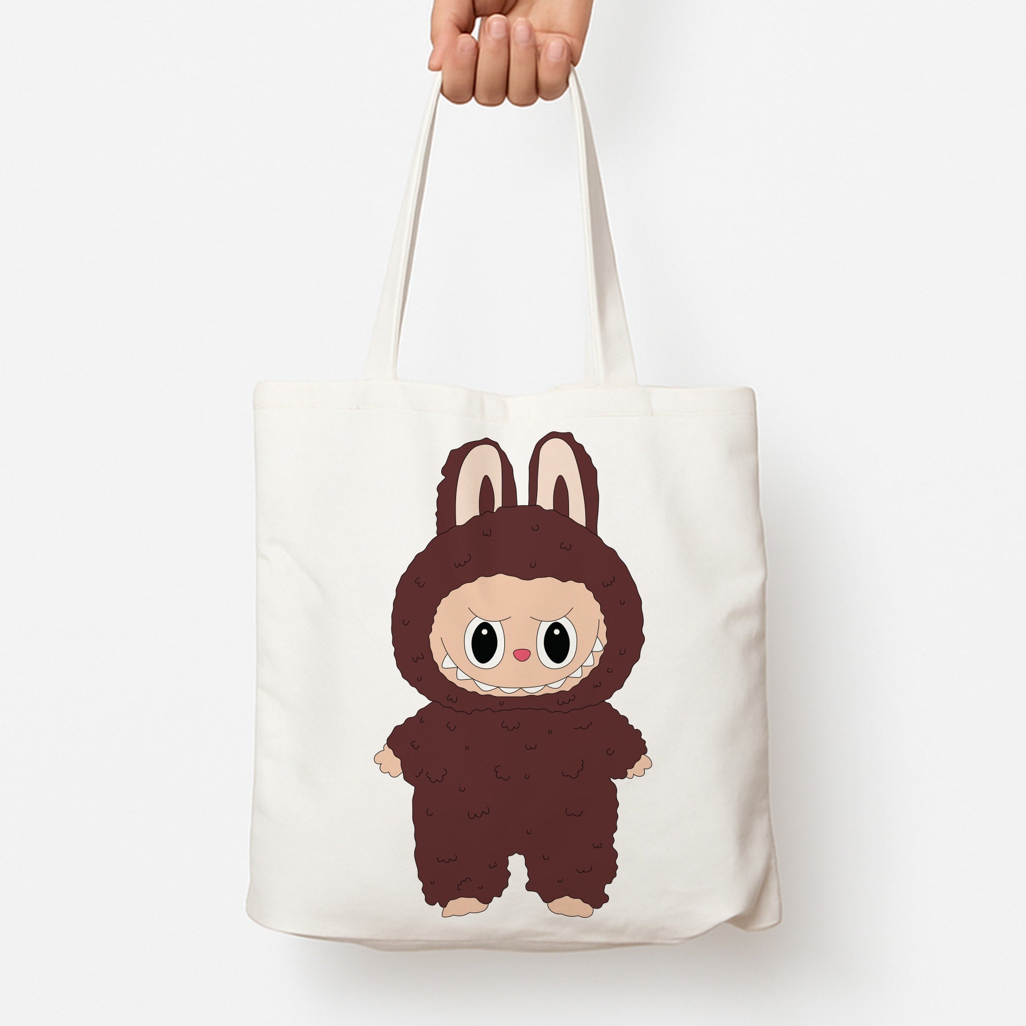 Cute Brown Monster Tote Bag