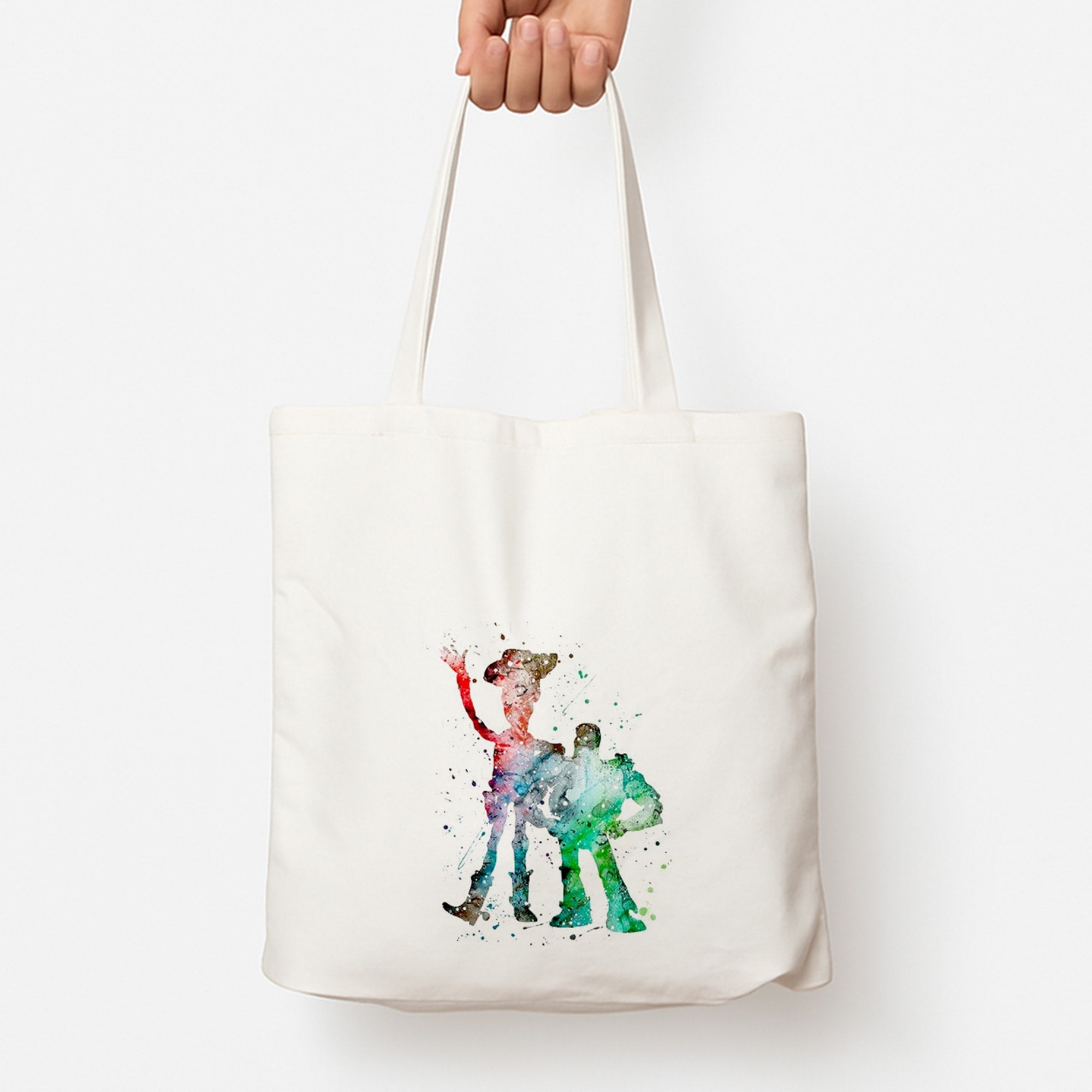 Watercolour Woody & Buzz A Story of Toys Fairytale Tote Bag