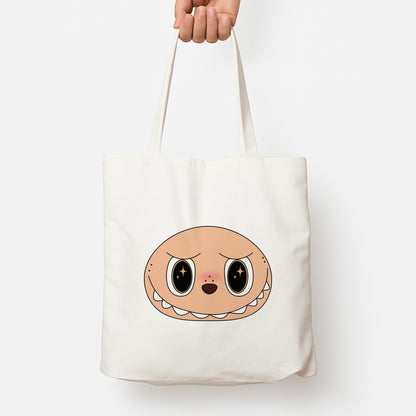 Cute Brown Monster Face Tote Bag