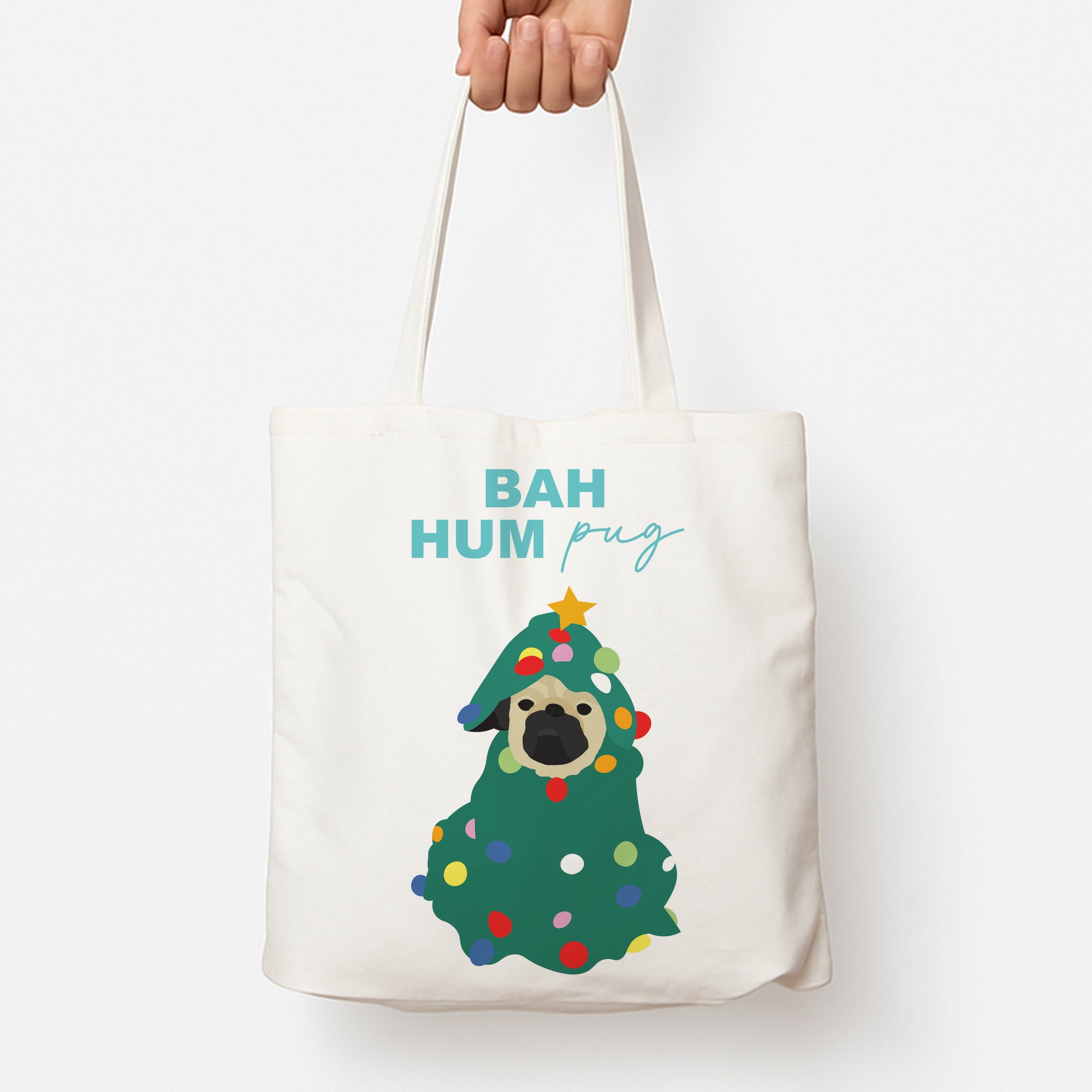 Bah Hum Pug Tote Bag