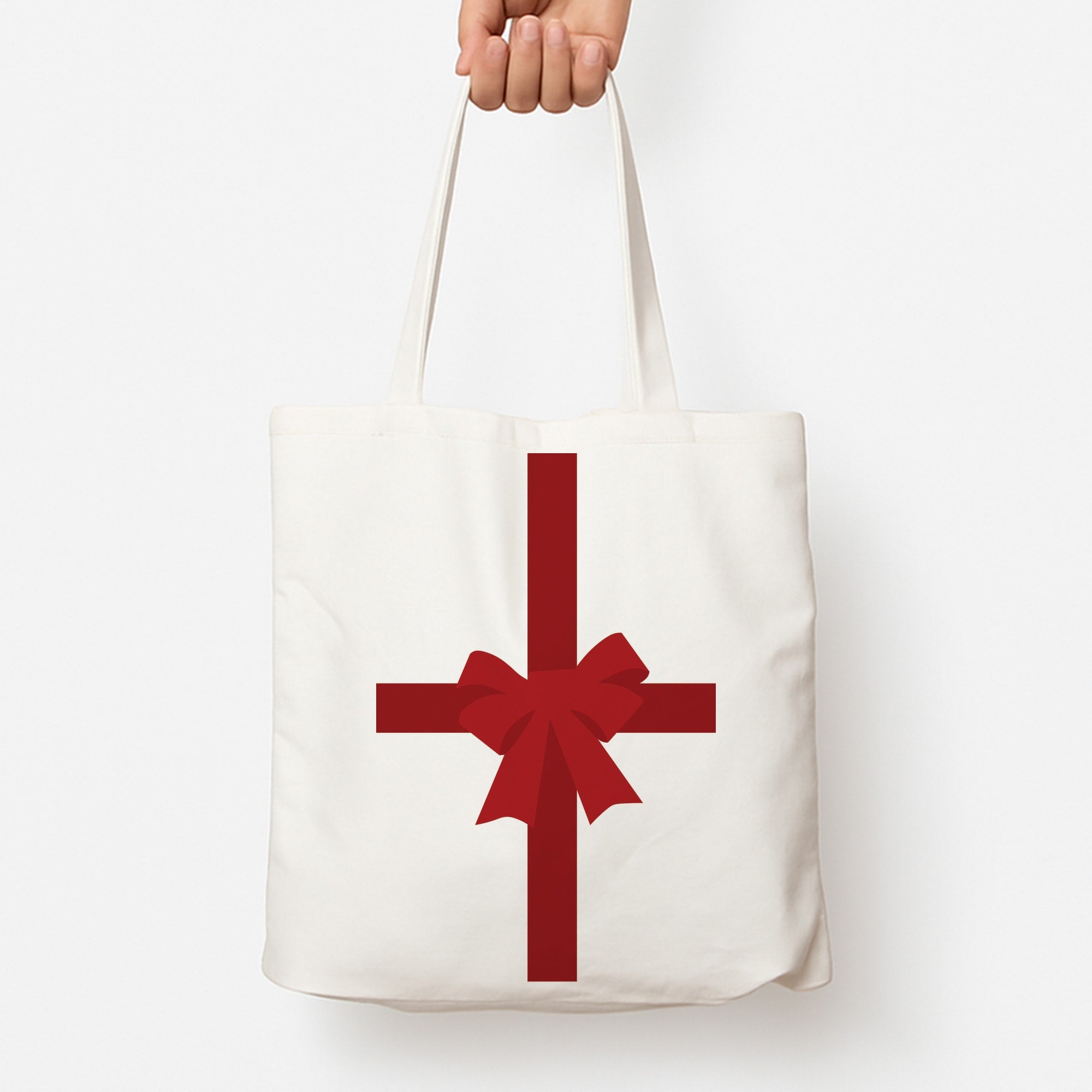Xmas Bow - Christmas Patterns Tote Bag