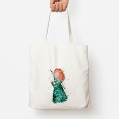Watercolour Princess Merida Brave Fairytale Tote Bag