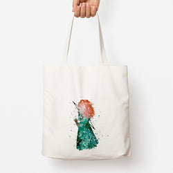Watercolour Princess Merida Brave Fairytale Tote Bag