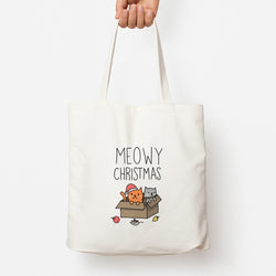 Meowy Christmas Tote Bag