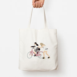David Riding A Bike Tote Bag