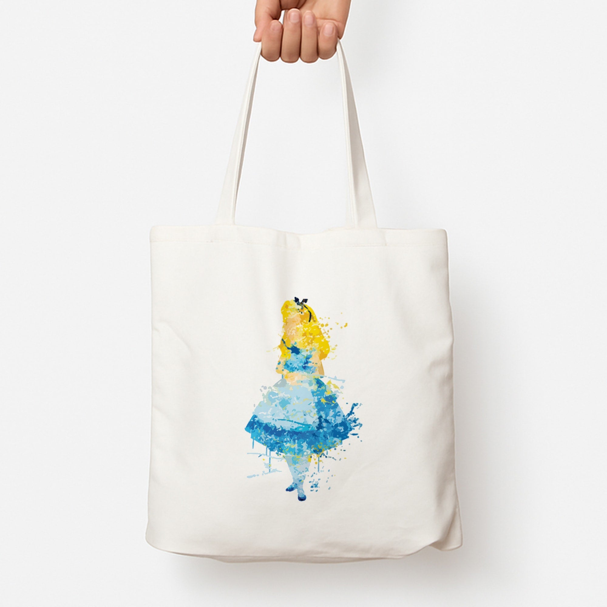 Watercolour Alice in Wonderland Fairytale Tote Bag