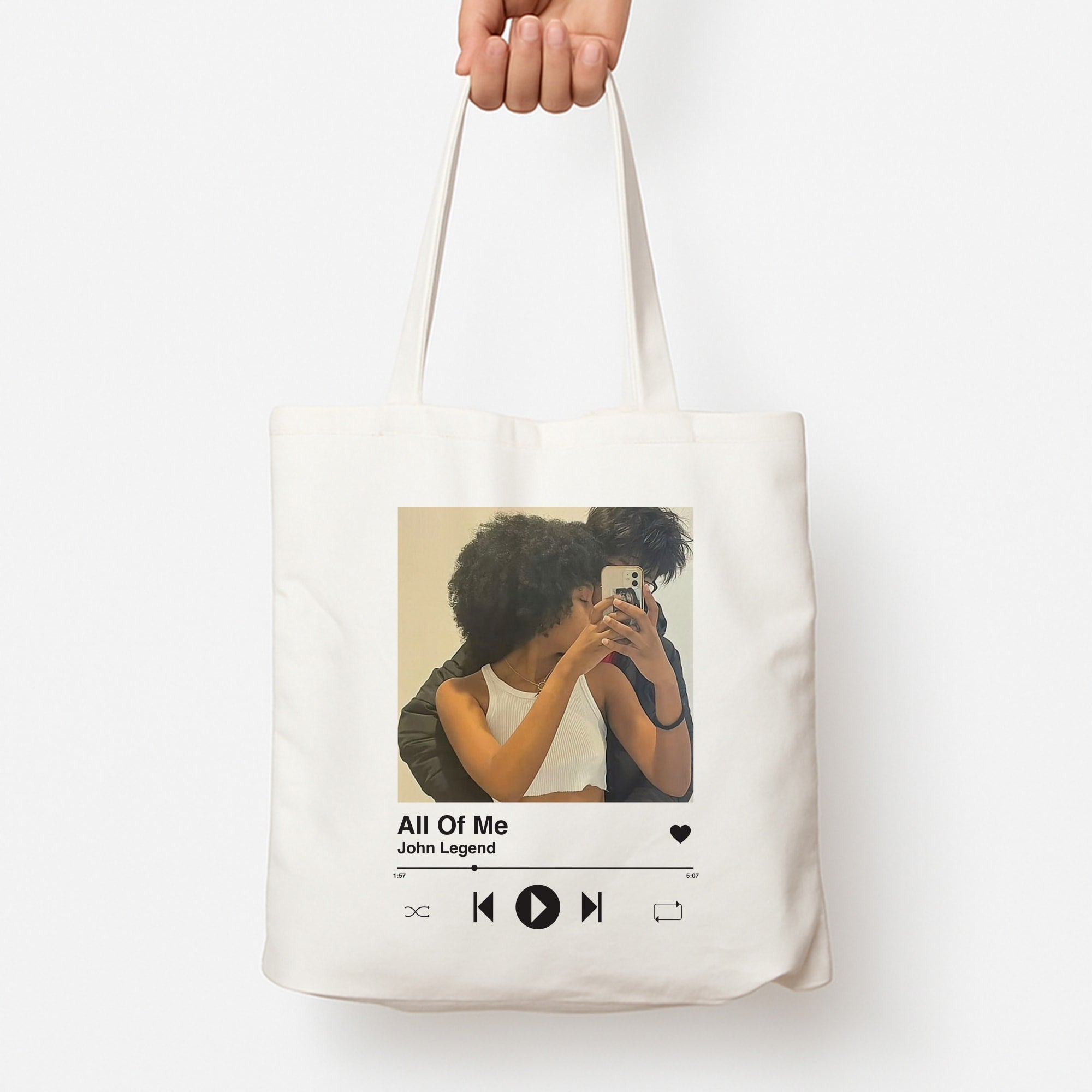 Album Cover - Personalised Couples Tote Bag