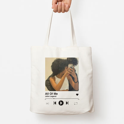 Album Cover - Personalised Couples Tote Bag