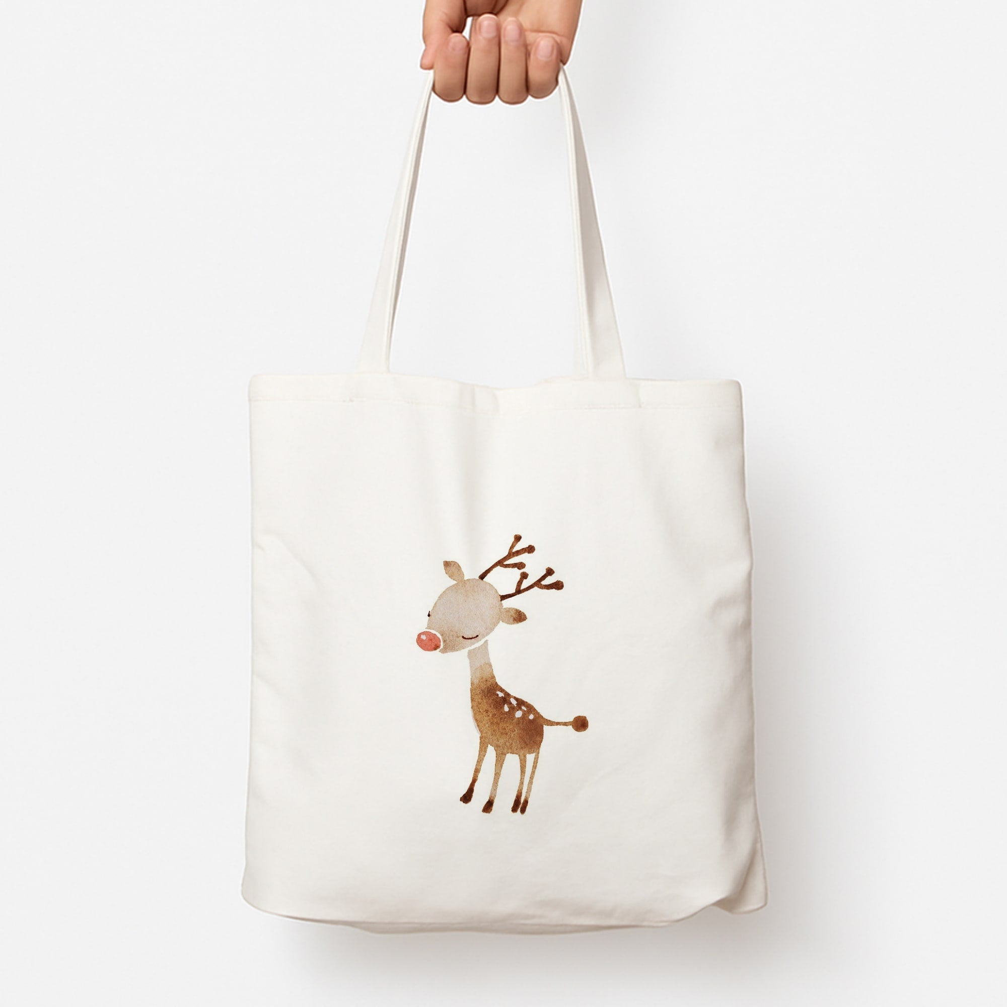 Watercolour Rudolph The Reindeer Tote Bag