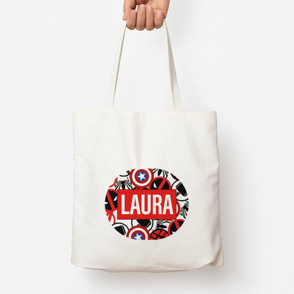Collage - Personalised Superhero Comic Tote Bag