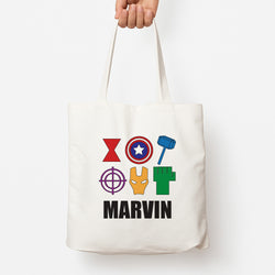 Icon Pattern - Personalised Superhero Comic Tote Bag