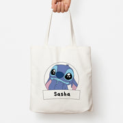 Personalised Cute Blue Alien Tote Bag 1