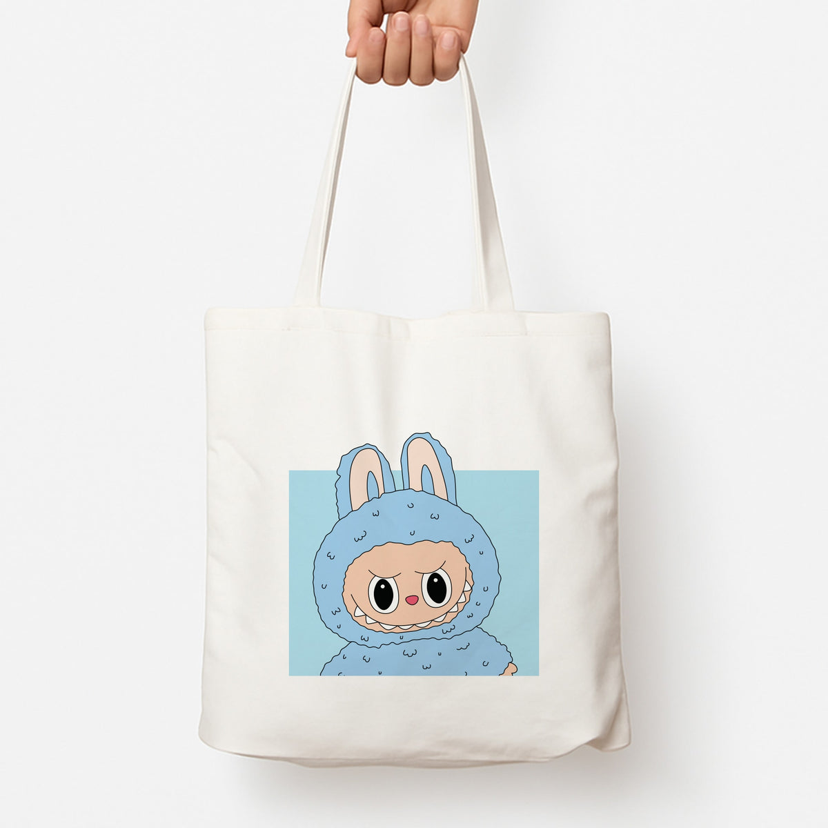 Cute Blue Notebook Monster Tote Bag