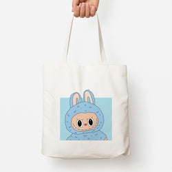 Cute Blue Notebook Monster Tote Bag