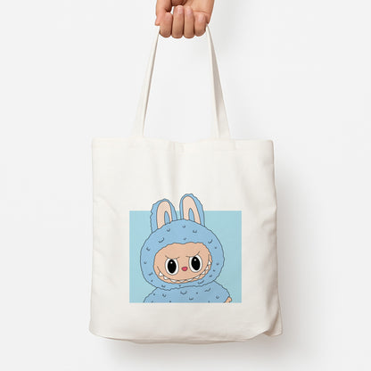 Cute Blue Notebook Monster Tote Bag