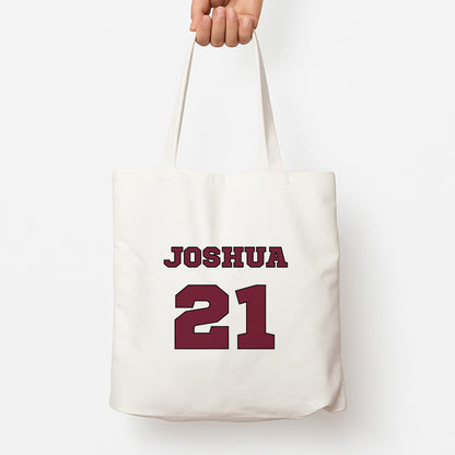 Burgundy - Personalised Football Tote Bag