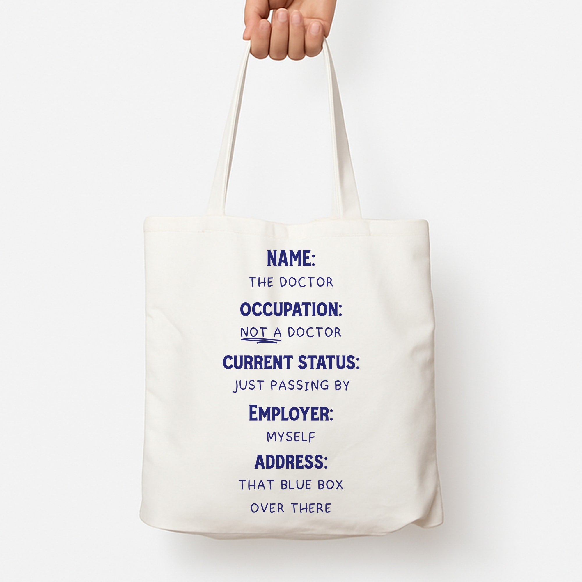 Name And Occupation - Doctor Who Tote Bag