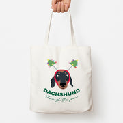 Dachshund Through The Snow Tote Bag 1