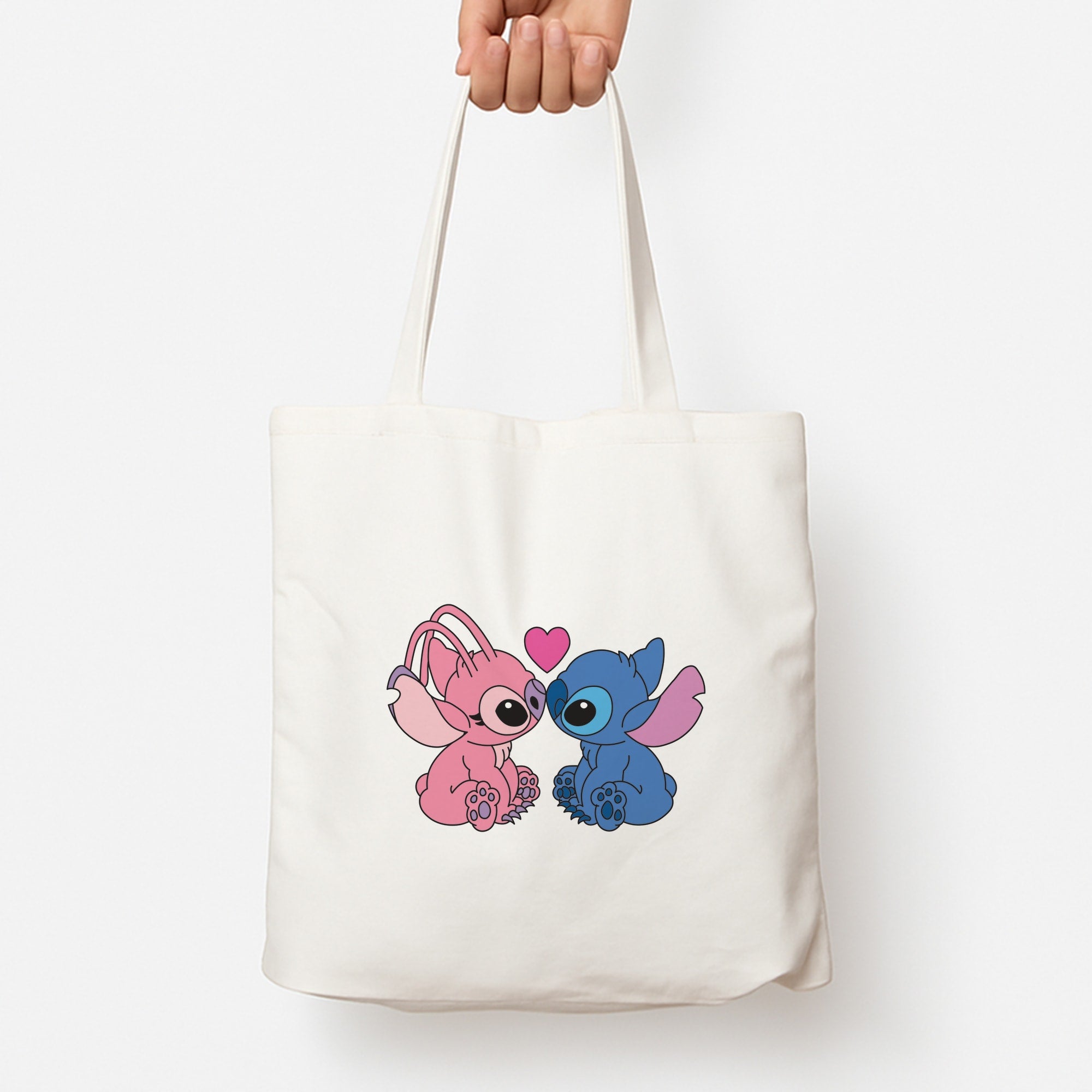 Angel And Blue Alien - Pink Alien Tote Bag