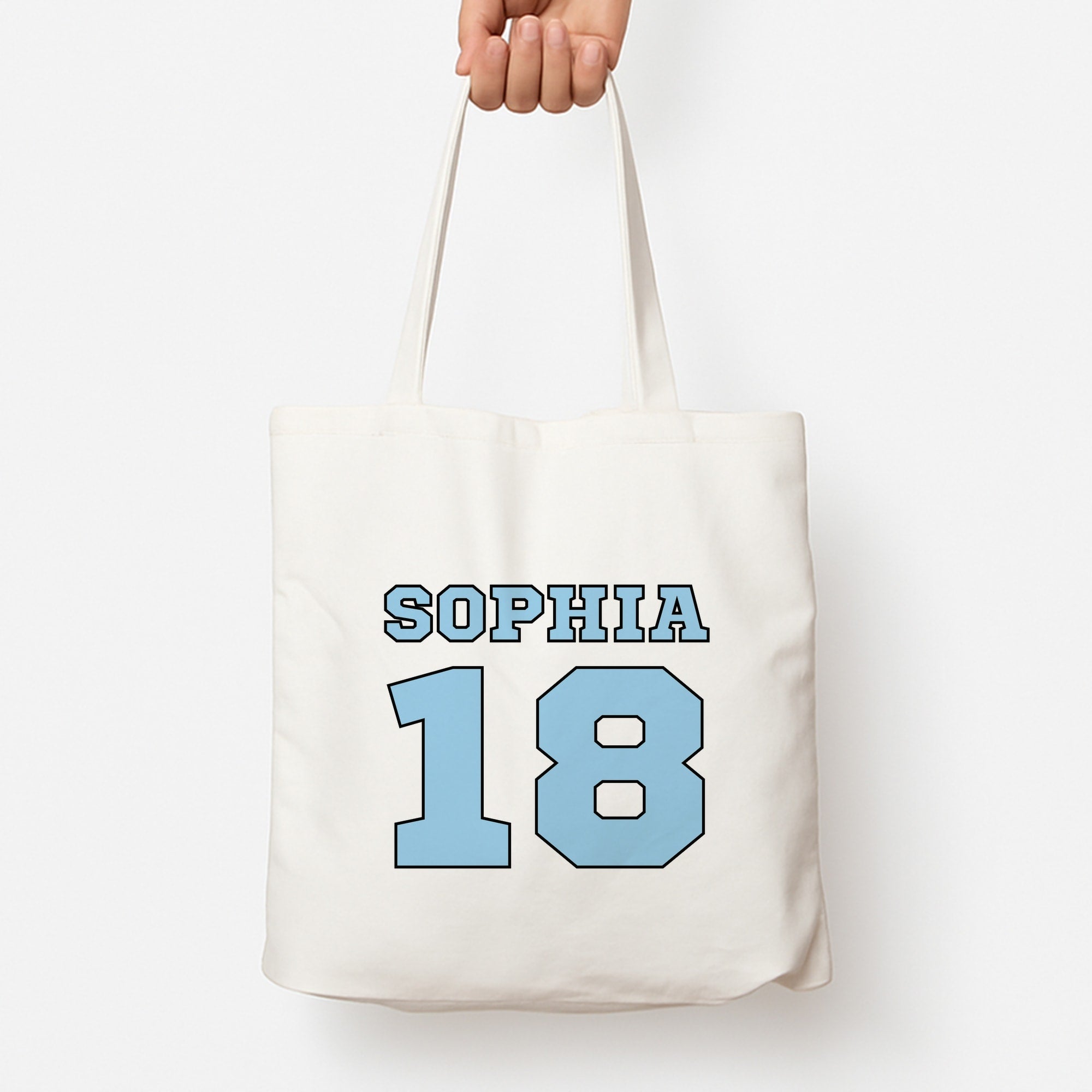 Light Blue - Personalised Football Tote Bag
