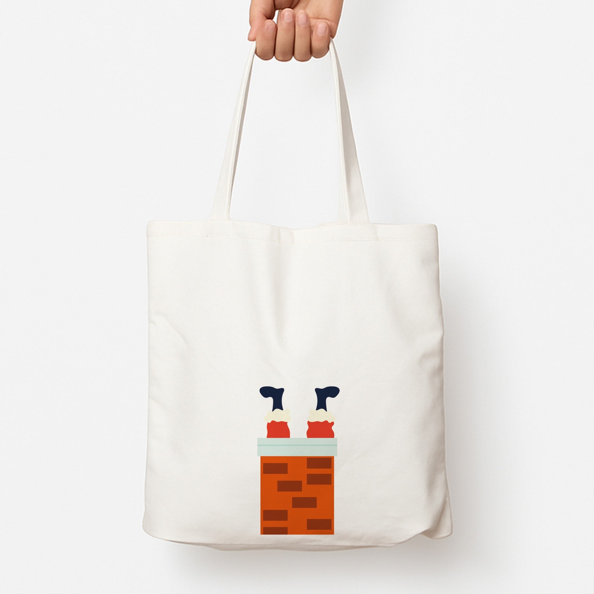 Santa Stuck In A Chimney - Christmas Tote Bag