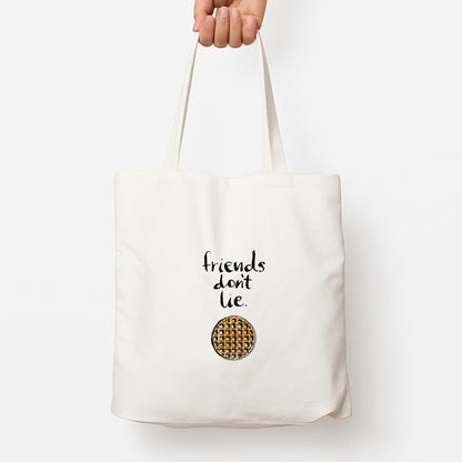 Friends Don't Lie Waffle Tote Bag