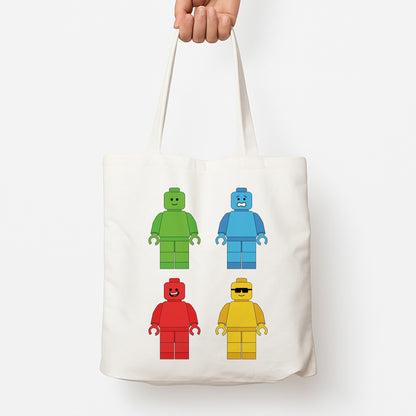Bricks Figures Rainbow Tote Bag