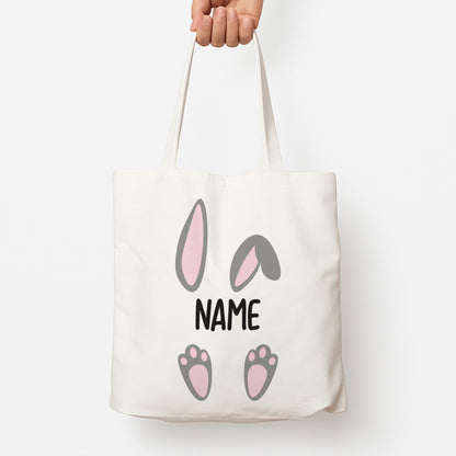 Grey Bunny Personalised Tote Bag