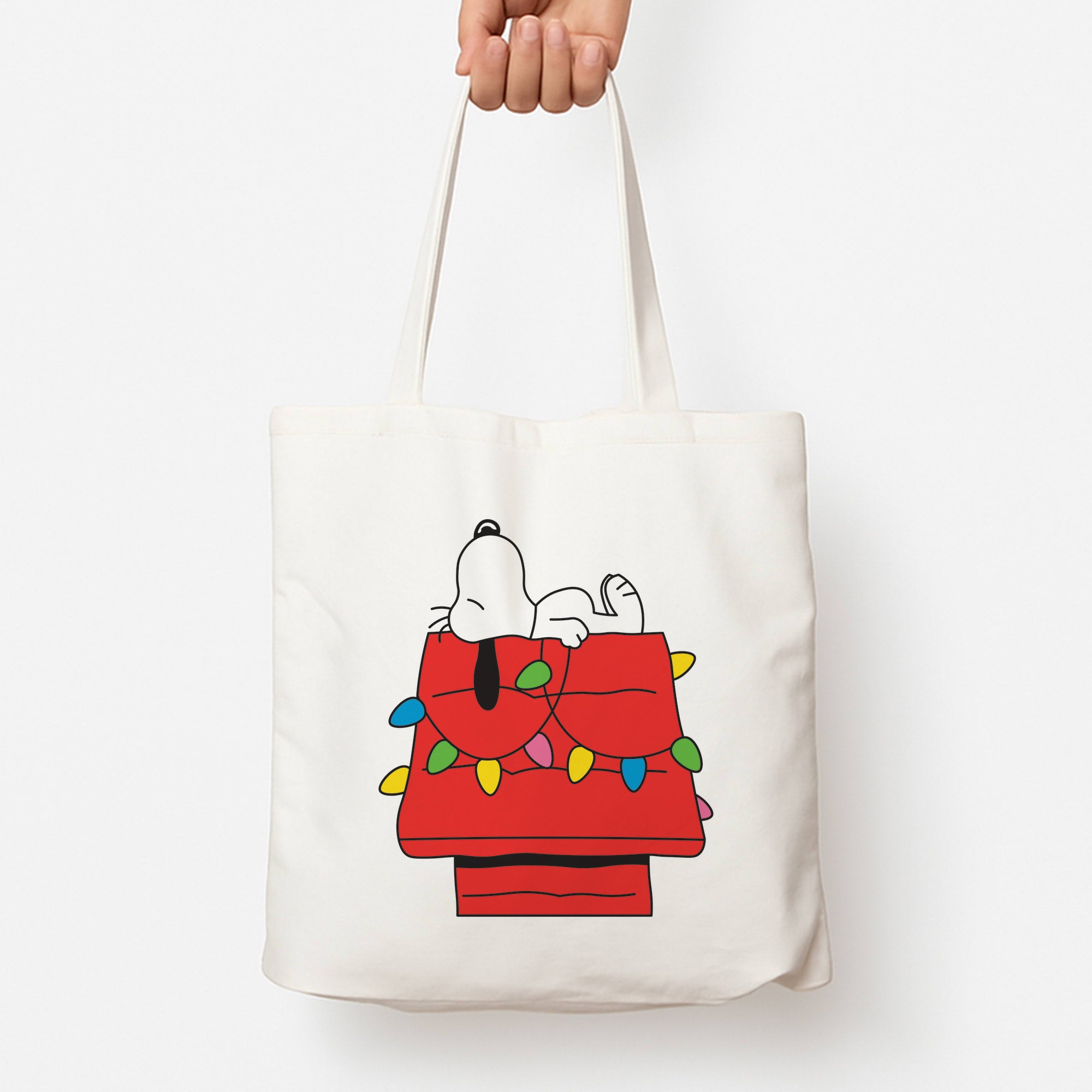 Cartoon Beagle Fairylights Tote Bag