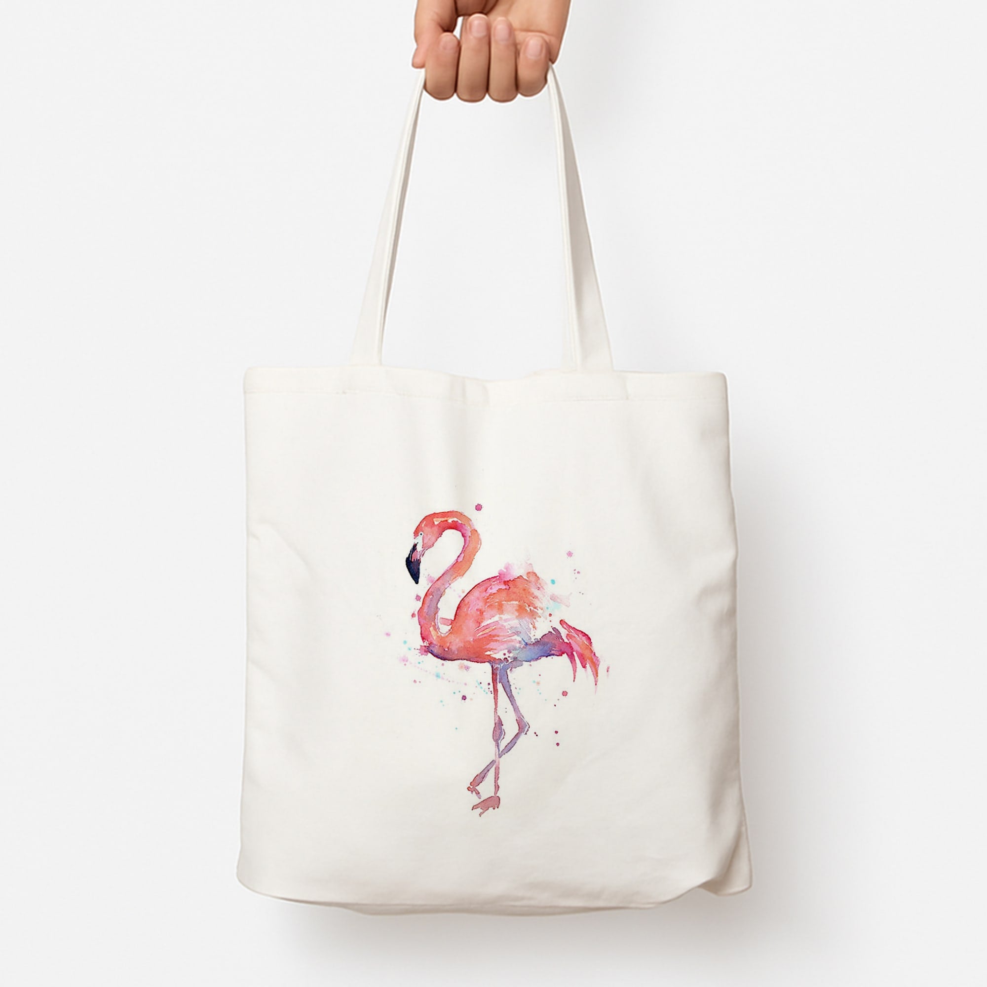 Watercolour Flamingo Painting Tote Bag