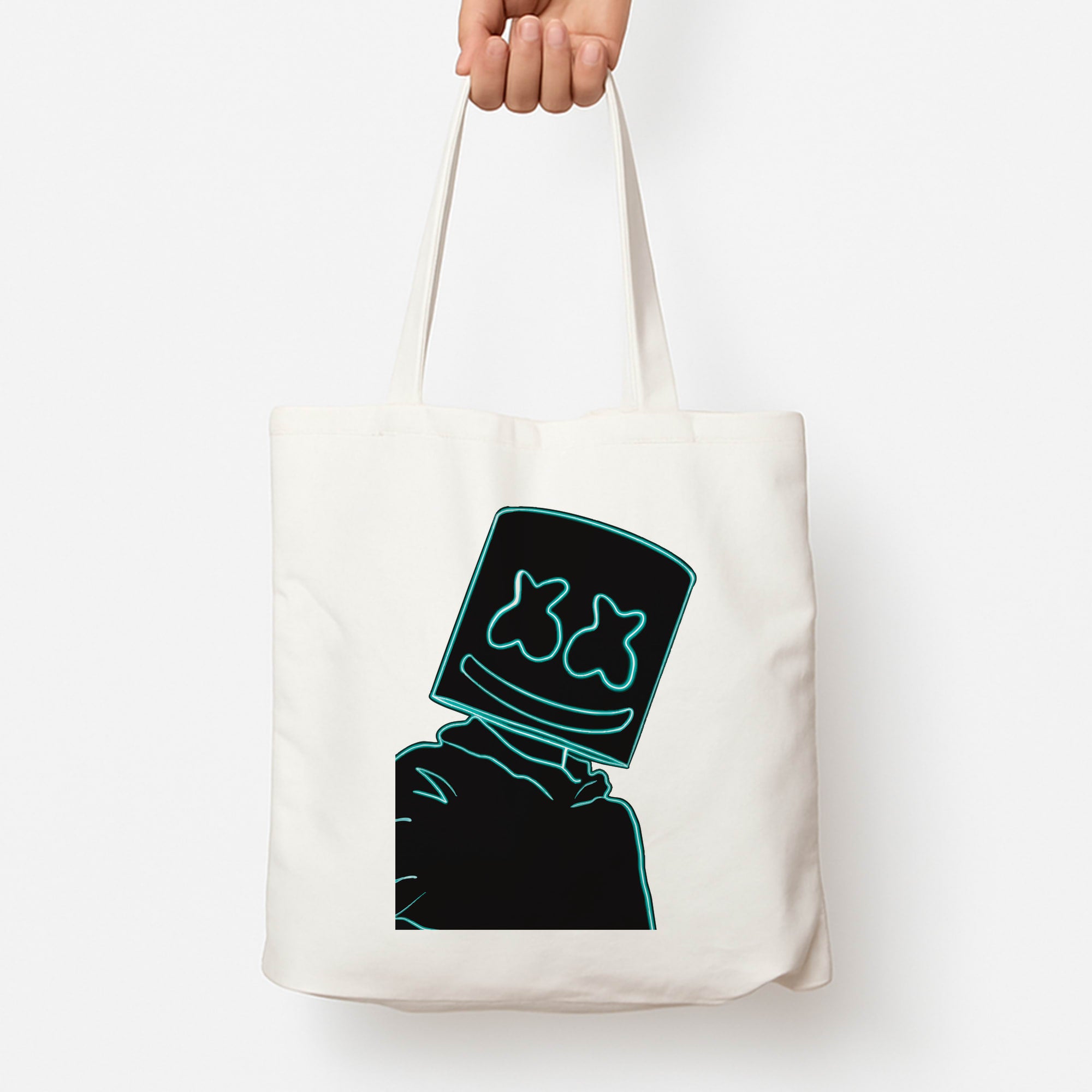 Black White Helmet DJ Neon Tote Bag