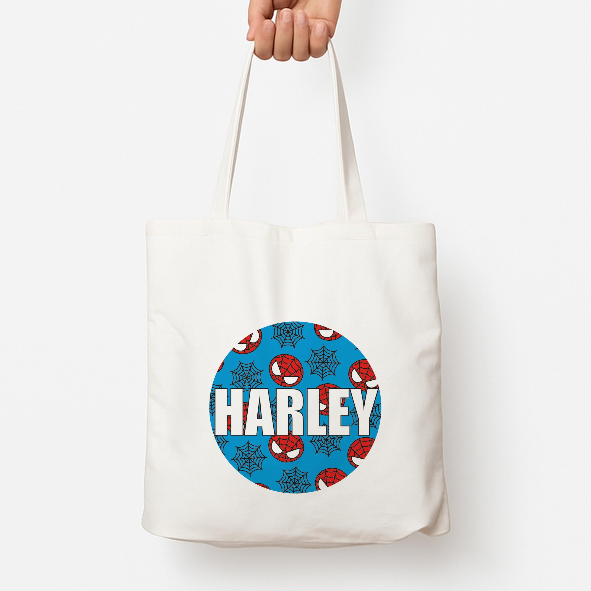 Spiderman And Webs - Personalised Superhero Comic Tote Bag