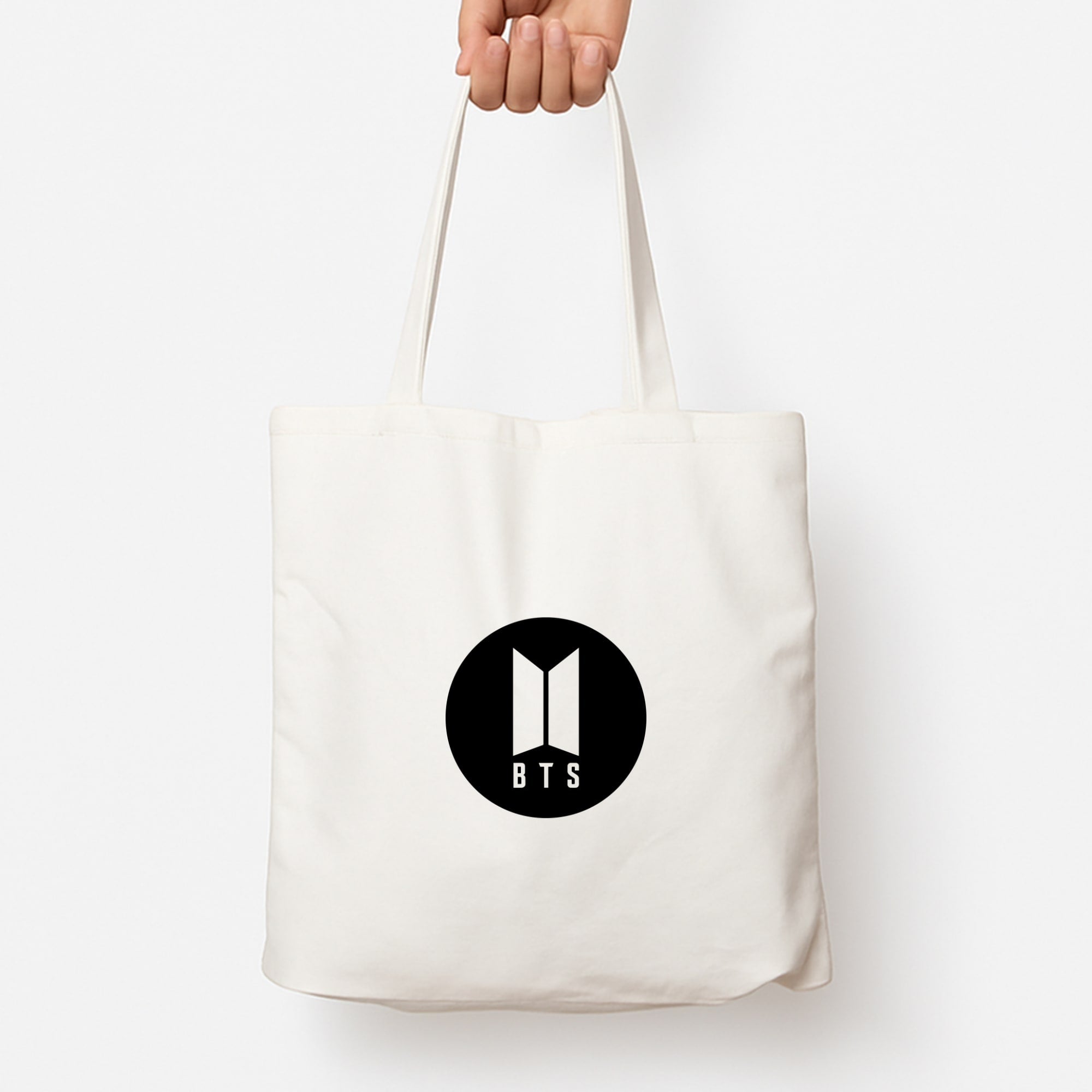 BTS logo Black - K Pop Tote Bag