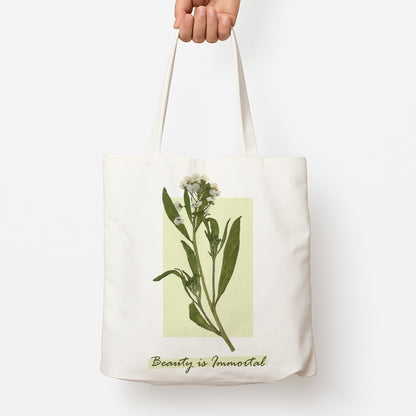 Beauty Is Immortal Press Flower Tote Bag