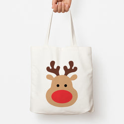 Rudolph Face - Christmas Tote Bag