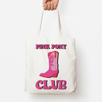 Zebra Print Pink Pony Club Tote Bag