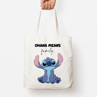 Ohana Means Family Pink Tote Bag