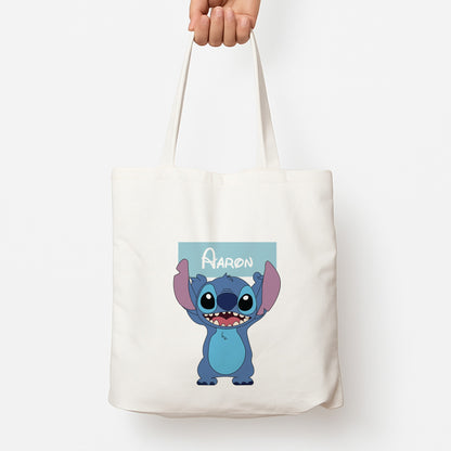 Standing Blue Alien - Personalised Disney Tote Bag