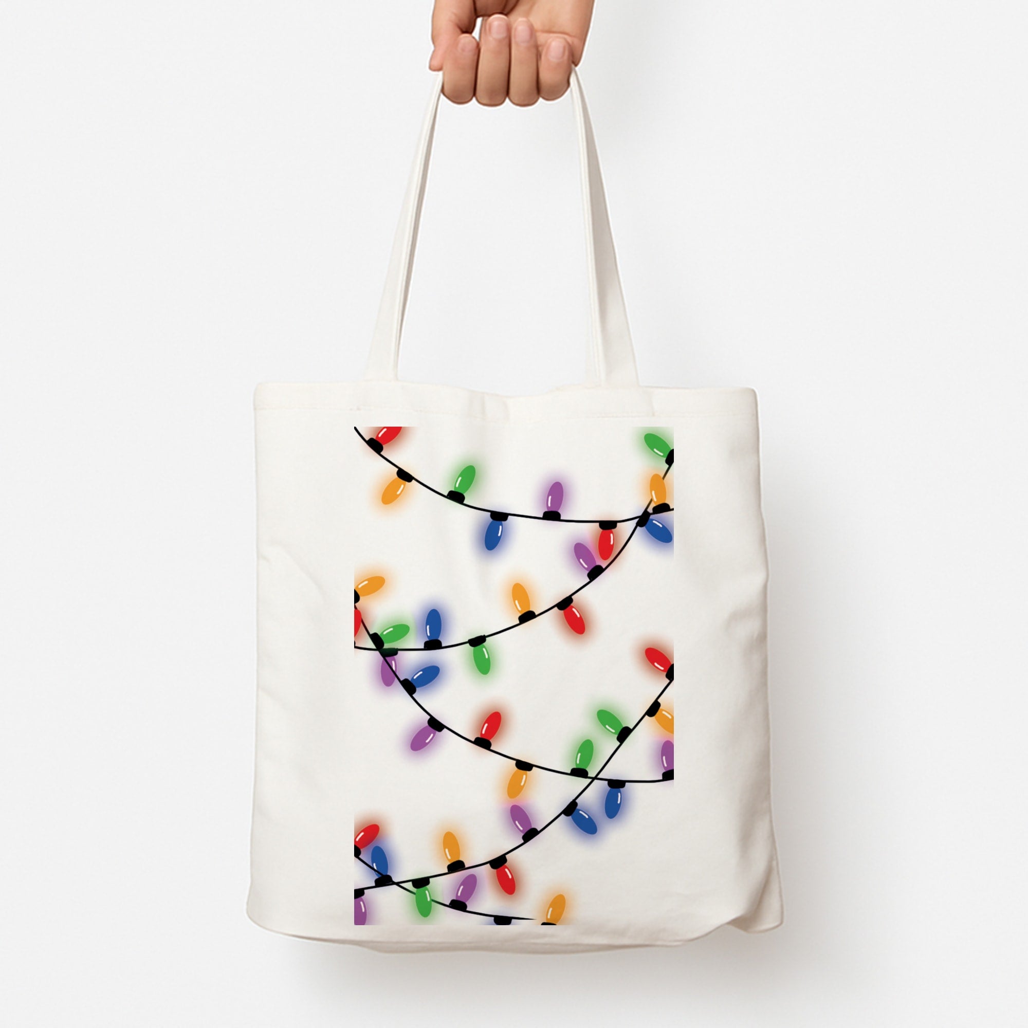 Rainbow Lights - Christmas Patterns Tote Bag