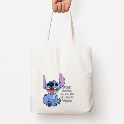 Ohana Means Family - Blue Alien Tote Bag